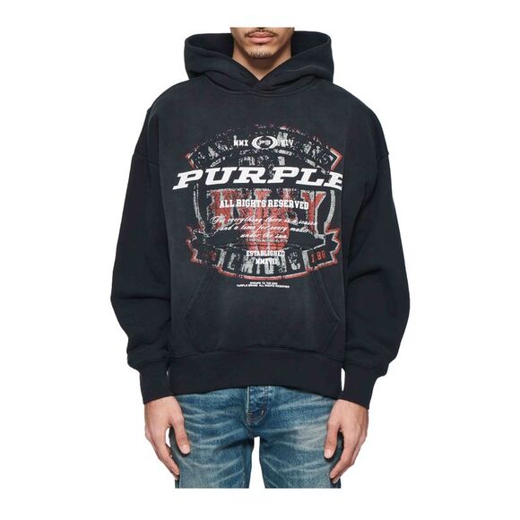 Purple Brand Hoodie Hwt Fleece PO Mens Black P401